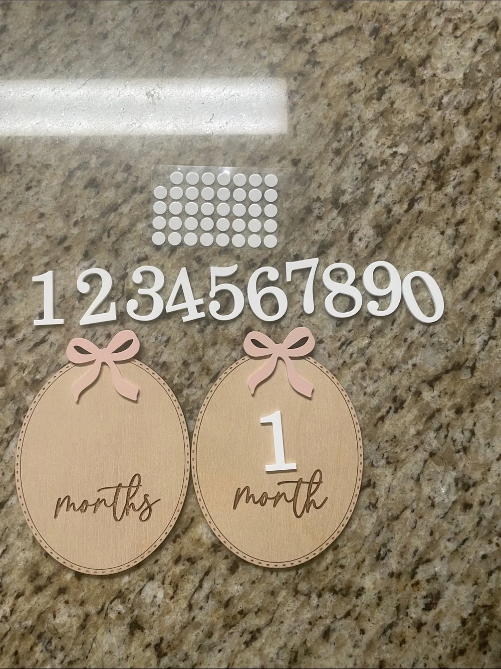 Baby Girl Pink Bow Themed Milestone Engraved Signs